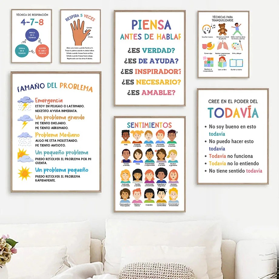 Kids Yoga Education - Poster Educativo per Bambini in Spagnolo,