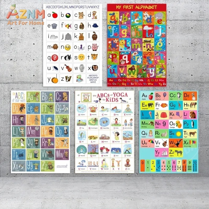 Kids Yoga Education - Poster su tela senza cornice AZNM,